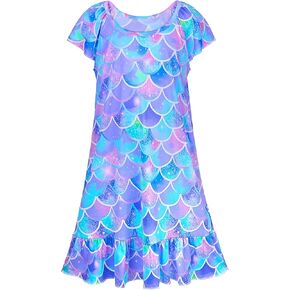 Play Tailor Girls Nightgowns Toddler Pajamas Mermaid Girls Princess Dress Sleepwear Night Gowns for Little Kids