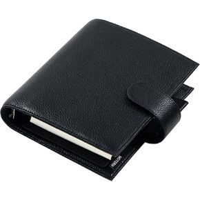 Moterm A6 Luxe Rings Planner - Genuine Leather Binder Organizer (30mm Ring, Pebbled-Dusty Rose) - NOT a Standard A6