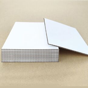 12 pack (12''x12'') One-side White Corrugated Cardboard Sheets,1/8 inch thick, Flat Cardboard Inserts for Mailing, Packaging & Shipping, Cardboard Backing, Craft Card Board,DIY.
