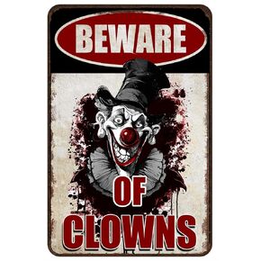 Halloween Clown Decorations Creepy Stuff Scary Clown Decor For Circus Yard Warning Signs Beware Of Clowns 12x8 Inches