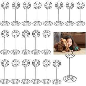 Table Number Card Holders, 25 Pack Wire Shape Table Photo Holder Table Picture Stand Place Card Holder for Wedding Party Gatherings Office Desk Paper Menu Clips (Silver)