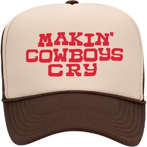 Makin' Cowboys Cry Trucker Hat | Vintage Cowgirl Western Funny Country Summer | Premium Foam Snapback Hat for Men & Women