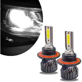 2 PCS 9007 Car LED Fog Light, 35mm x 84mm x 25mm 38W 6000K 6000LM IP68 Waterproof High-brightness COB Wafer Bulb, Auto Auxiliary Lighting Accessories, Compatible with Most Car Models (White)