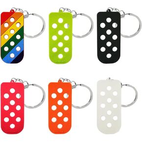Ximimark 6 pcs Luggage Tag Hole Keychain PVC Shoe Charms Decoration Cute Soft Key Chain Ring