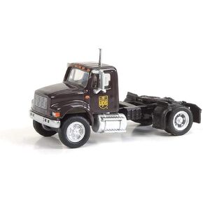 International(R) 4900 Single-Axle Semi Tractor Only - Assembled - United Parcel Service (Bow Tie Shield Logo, Brown, Yellow)