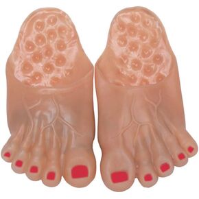 BESTOYARD Halloween Cosplay Green Feet Bigfoot Count Slippers Costume Masquerade Props (Skin Color)