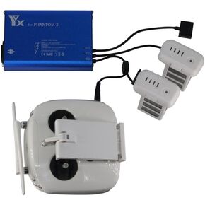 Multiple Battery Charger for DJI Phantom 3 SE, Phantom 3 Standard/Professional/Advanced, Phantom 3 4k Battery and Phantom 3 Pro/Adv /4K Remote Controller (New Model)