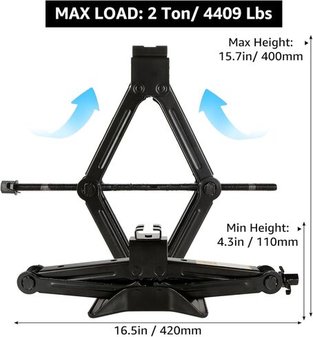 2 طن جاك مقص للسيارة مقص جاك لمثبت جاك مقص RV مع مفتاح السقاطة 4409 رطل مقص رفع الرافعات مقص الرافعات الثقيلة مقص جاك لتغيير إطارات شاحنة العربة in Kuwait