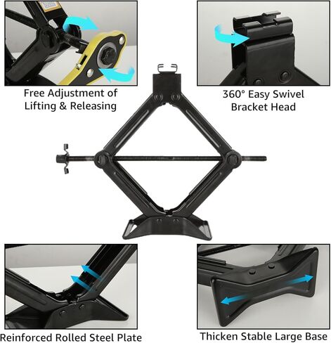 2 طن جاك مقص للسيارة مقص جاك لمثبت جاك مقص RV مع مفتاح السقاطة 4409 رطل مقص رفع الرافعات مقص الرافعات الثقيلة مقص جاك لتغيير إطارات شاحنة العربة in Kuwait