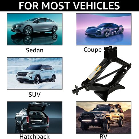 2 طن جاك مقص للسيارة مقص جاك لمثبت جاك مقص RV مع مفتاح السقاطة 4409 رطل مقص رفع الرافعات مقص الرافعات الثقيلة مقص جاك لتغيير إطارات شاحنة العربة in Kuwait