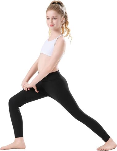 Girls Athletic Leggings High Waist Yoga Pants Dance Running Sports Tights in Kuwait