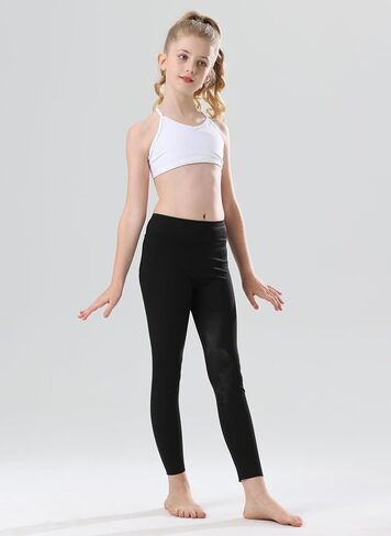 Girls Athletic Leggings High Waist Yoga Pants Dance Running Sports Tights in Kuwait