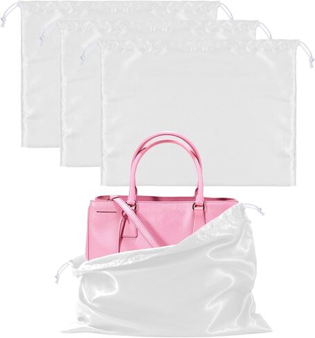 3 Pack Purse Dust Bags for Storage, Silk Dust Bags for Handbags, Dust Covers With Drawstring for Purse Shoes Boots in Kuwait