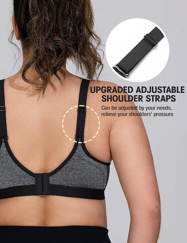 ZeroBound Women's Sports Bra High Impact Lightly Lined Underwire V Neck Full Figure Running Workout Bras in Saudi Arabia