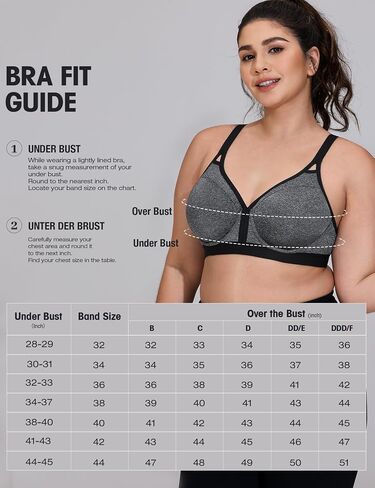 ZeroBound Women's Sports Bra High Impact Lightly Lined Underwire V Neck Full Figure Running Workout Bras in Saudi Arabia