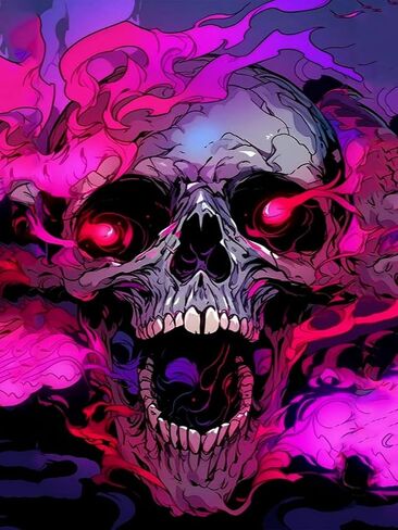 YarnMate Skull Diamond Painting Kits for Adults,Diamond Art Kits for Adult Beginners,DIY Full Drill Round Rhinestone Skull Gem Art Kits Home Wall Decor 12 x 16 inch in Saudi Arabia