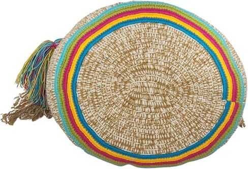 حقيبة Wayuu Mochila الكولومبية الأصلية: حقيبة شاطئ مصنوعة يدويًا من قش Boho، مصنوعة يدويًا على يد حرفيي Wayúu - حقائب Boho الكولومبية الأصلية (M57) in Saudi Arabia