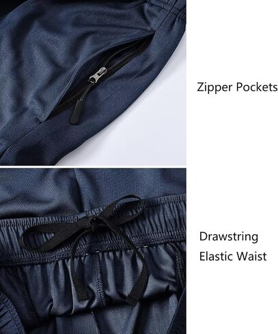 Tyhengta Men's 5" Running Shorts with Zipper Pockets Athletic Workout Gym Quick Dry Mesh Tennis Shorts in Saudi Arabia