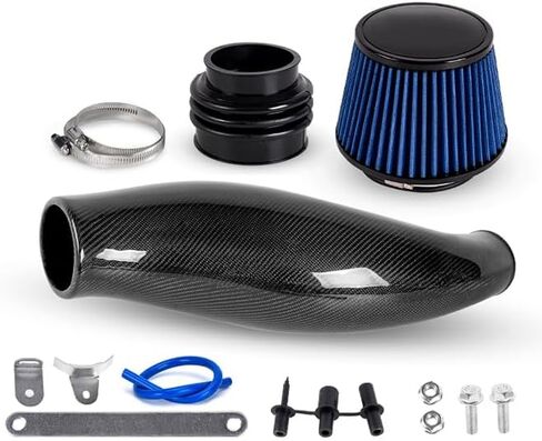 For 92-00 Honda Civic 94-01 Acura Integra Cold Air Intake Pipe Kit Power High Flow with Air Filter Compatible with 1992-2000 Honda Civic EK EG & 1994-2001 Acura Integra DC EG EK DC (Carbon Fibre+ABS) in Kuwait