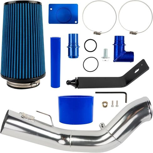 أنبوب أسود لمدخل الهواء البارد من PHILTOP متوافق مع Ford F250/F350/F450/F550 Super Duty 2003-2007 6.0L، Ford Excursion 2003-2005 6.0L، أزرق in Saudi Arabia