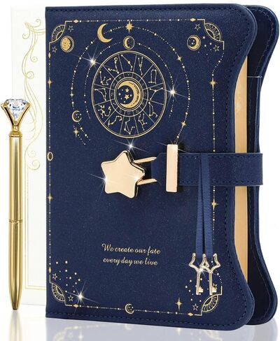Diary with Lock and Keys for Girls and Women, Lock Diary for Gift Ideas with Gift Box and Pen and Bookmark, Journal for Women with 360 Kraft Pages, B6 Refillable Notebook with Lock for Writing (Deep Royal Purple) in Kuwait