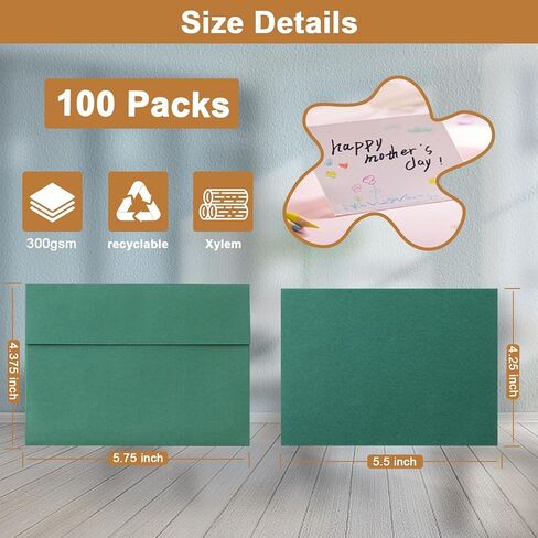 100 حزمة من بطاقات الملاحظات والأظرف السوداء الفارغة 5 × 7 بطاقات ثقيلة ذات لوحة واحدة وأظرف A7 ذاتية الختم لدعوات الزفاف، والحفلات، وبطاقات المعايدة DIY، وبطاقات الشكر، والبريد in Kuwait