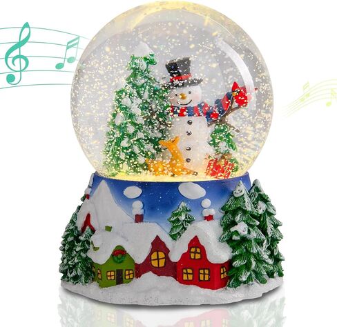 VCUTEKA Christmas Snow Globe, Musical Snow Globes Color Changing Swirling Glitter Battery Operated Lighted Snow Globes for Kids Gift and Home Décor in Saudi Arabia