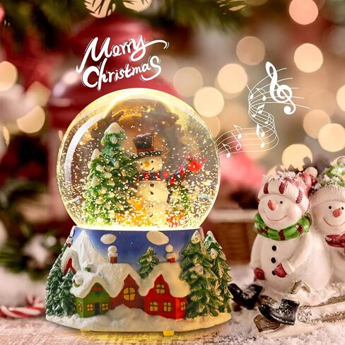 VCUTEKA Christmas Snow Globe, Musical Snow Globes Color Changing Swirling Glitter Battery Operated Lighted Snow Globes for Kids Gift and Home Décor in Saudi Arabia