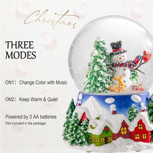 VCUTEKA Christmas Snow Globe, Musical Snow Globes Color Changing Swirling Glitter Battery Operated Lighted Snow Globes for Kids Gift and Home Décor in Saudi Arabia
