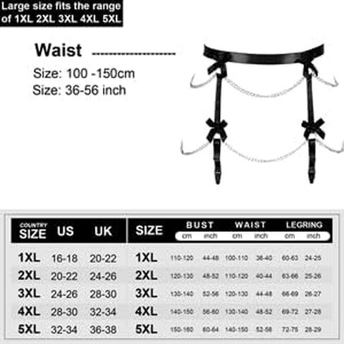 Plus Size Women Adjustable Body Chain Garter Belt Fashion Underwear Goth Rave for Women and Girls in Saudi Arabia