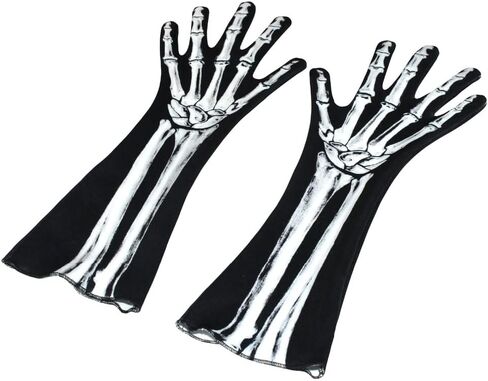 SzBlaZe Halloween Masquerade Skeleton Gloves Full Finger Gloves for Cosplay Skull Opera Costumes in Kuwait
