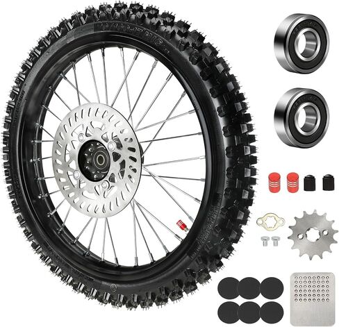 70/100-17 2.75-17 Front Wheel Tire Inner Tube Assembly for 125cc 140cc Dirt Pit Bike KLX125 KX85 TTR125 YZ85 YZ80 RM80 Taotao DB17 DB27 SR150 Apollo RFZ 125 Motorcycle Parts with 12mm Bearings in Saudi Arabia