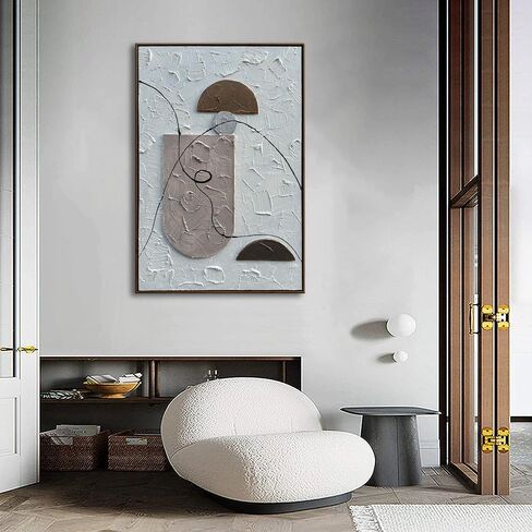 Midcentury Modern Relief Painting, Framed Artwork, Plaster Wall Art, 3D Canvas Wall Art, Relief Wall Hanging, Sculptural Wall Art, Boho Wall Hanging, Textured Art in Saudi Arabia