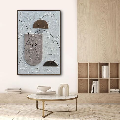 Midcentury Modern Relief Painting, Framed Artwork, Plaster Wall Art, 3D Canvas Wall Art, Relief Wall Hanging, Sculptural Wall Art, Boho Wall Hanging, Textured Art in Saudi Arabia