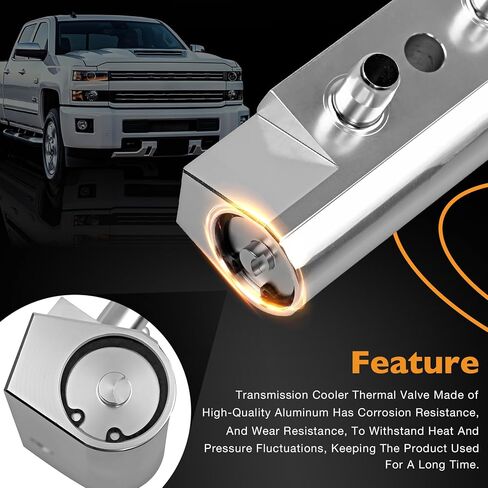 صمام الالتفافية الحراري Trans Cooler - متوافق مع GMC Sierra، Yukon؛ تشيفي سيلفرادو، سوبربان، تاهو؛ كاديلاك إسكاليد، CT6 2014-2020 صمام حراري جانبي - يستبدل # 86774933 in Saudi Arabia