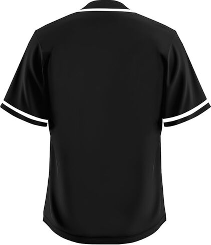 ilz Black Blank Baseball Jersey for Men Casual Button-Down Short Sleeve Athletic Team Uniform(Extra Large) in Saudi Arabia