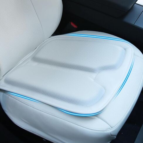 Car Seat Cushion Memory Foam for Car Seat Driver, Office Chair, Wheelchair Premium Nappa Leather Car Cushions for Tesla Universal Seat Cushion for BMW Sedans SUV Truck (1 Pack/Black) in Saudi Arabia