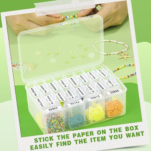 FOUSNOW 21 Pcs Small Bead Organizers with Lids, Mini Clear Plastic Containers and Storage Box for Collecting Jewelry, Bead, Sticker, with Hinged Lid Transparent Craft Supply Case in Saudi Arabia