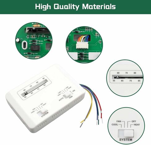 7330G3351 ترموستات متوافق مع مكيفات الهواء Coleman RV Select سلسلة Mach وRoughneck، ترموستات حرارة/تبريد أحادي المرحلة 12 فولت، التحكم في مروحة الوضع التلقائي/التشغيل، بديل لـ 69-1248 in Kuwait