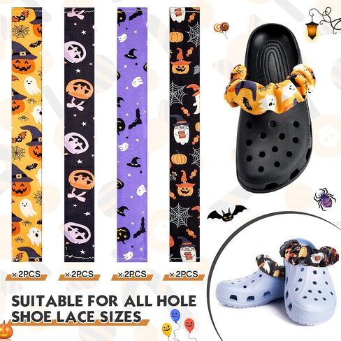 8 Pcs Halloween Shoe Chains Pumpkin Bat Shoe Charms Ghost Shoe Decoration Charms Halloween Scrunchies Shoe Charms Horror Shoe Accessories for Halloween Decoration Party Gifts in Saudi Arabia