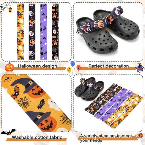 8 Pcs Halloween Shoe Chains Pumpkin Bat Shoe Charms Ghost Shoe Decoration Charms Halloween Scrunchies Shoe Charms Horror Shoe Accessories for Halloween Decoration Party Gifts in Saudi Arabia