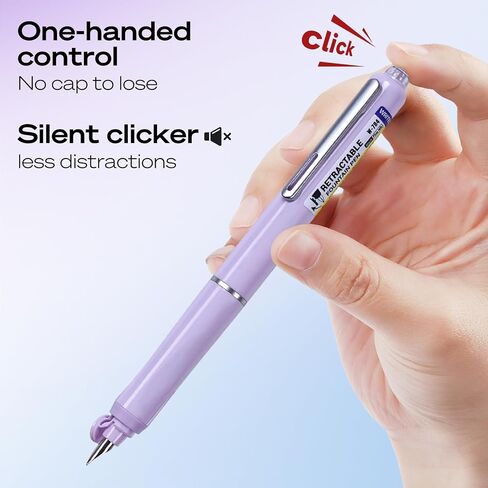 WRITECH Retractable Fountain Pen Set: Fine Nib Black Ink Pen Includes 5 Ink Cartridges No Leaking for Smooth Writing (Orange) in Kuwait