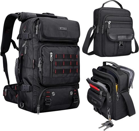 حقيبة ظهر للسفر من WITZMAN للرجال معتمدة من شركة الطيران وقابلة للتحويل من النايلون وحقائب ظهر وحقائب كروس خفيفة الوزن وحقيبة ساعي عادية in Kuwait