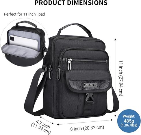 حقيبة ظهر للسفر من WITZMAN للرجال معتمدة من شركة الطيران وقابلة للتحويل من النايلون وحقائب ظهر وحقائب كروس خفيفة الوزن وحقيبة ساعي عادية in Kuwait