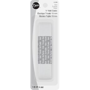 Dritz Non-Roll, 3/4-Inch x 1-Yard, White Knit Elastic