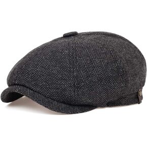 Newsboy Hats for Men,Flat Cap Lvy Vintage Cabbie Hat Gatsby Cap for Men,Golf Adjustable Driving Hat