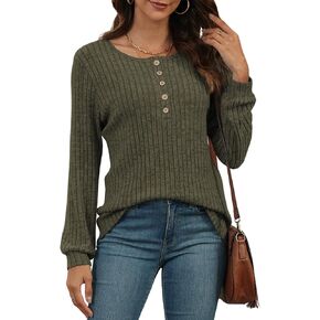 MISFAY Womens Sweaters Crewneck Long Sleeve Shirts Loose Casual Fall Tunic Tops