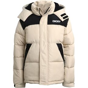 DKNY Boys' Puffer Jacket - Heavyweight Sherpa Fur Lined Hooded Winter Coat - Water Resistant Bubble Jackets for Boys (8-20)