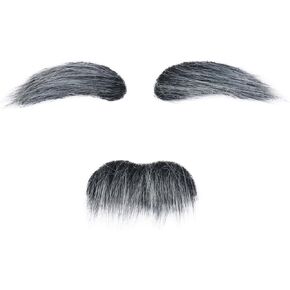 Cosplay Fake Mustache and Eyebrow Set for Adult Fake Beard Novelty Stick On Fake Mustaches