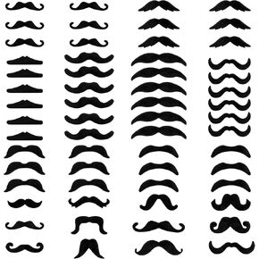 60 Pcs Fake Mustaches Novelty Stick on Mustaches Self Adhesive Fake Moustache Fake Beards Mustach for Costume Halloween Party